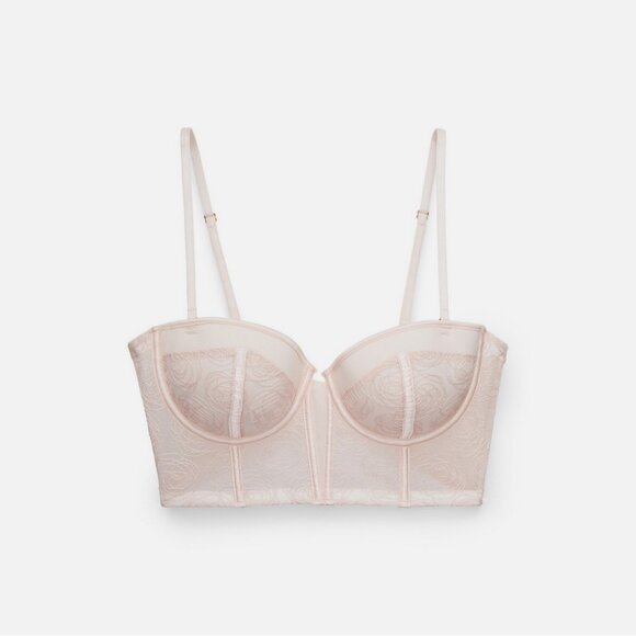 Josie Natori Luxure Bra Bustier Matching Clip Panty Set - Picture 2 of 7